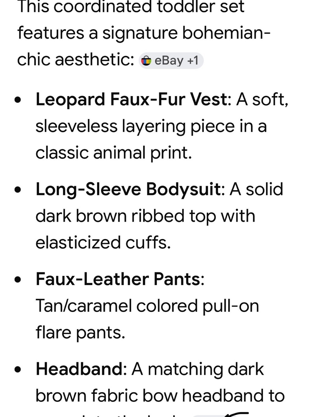 Rachel Zoe Girls Leopard Faux Fur Vest with Brown Top & Tan Pants Set 4 piece - Picture 9 of 9